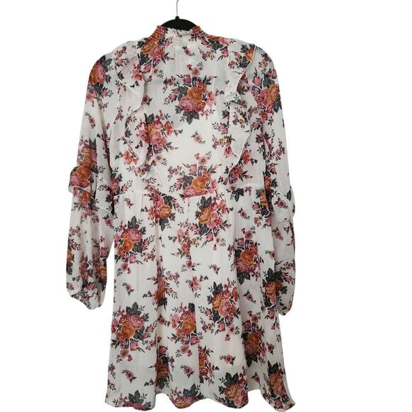 Kit plus Sky Womens Floral Sheer Long Sleeve Lined Knee Length Dress Med *DEFECT - Picture 2 of 11